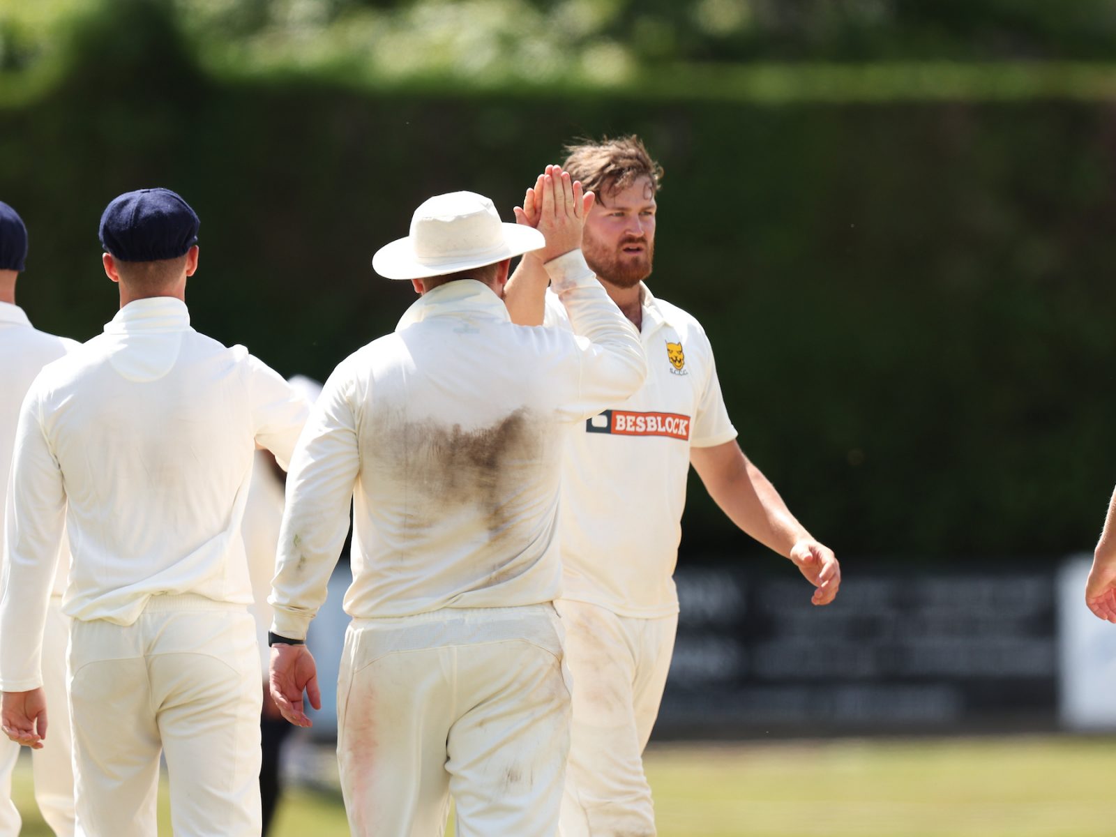 Ben-Roberts-celebrates-a-wicket-against-Wales-at-Oswestry