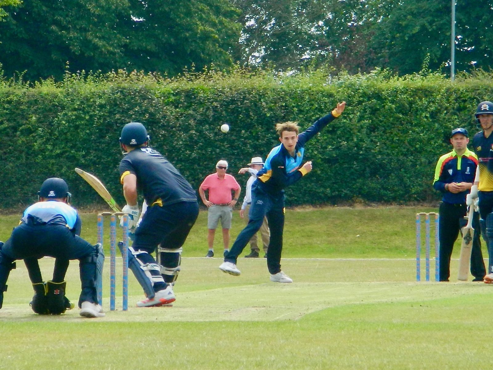 Charlie Home bowling against Norfolk