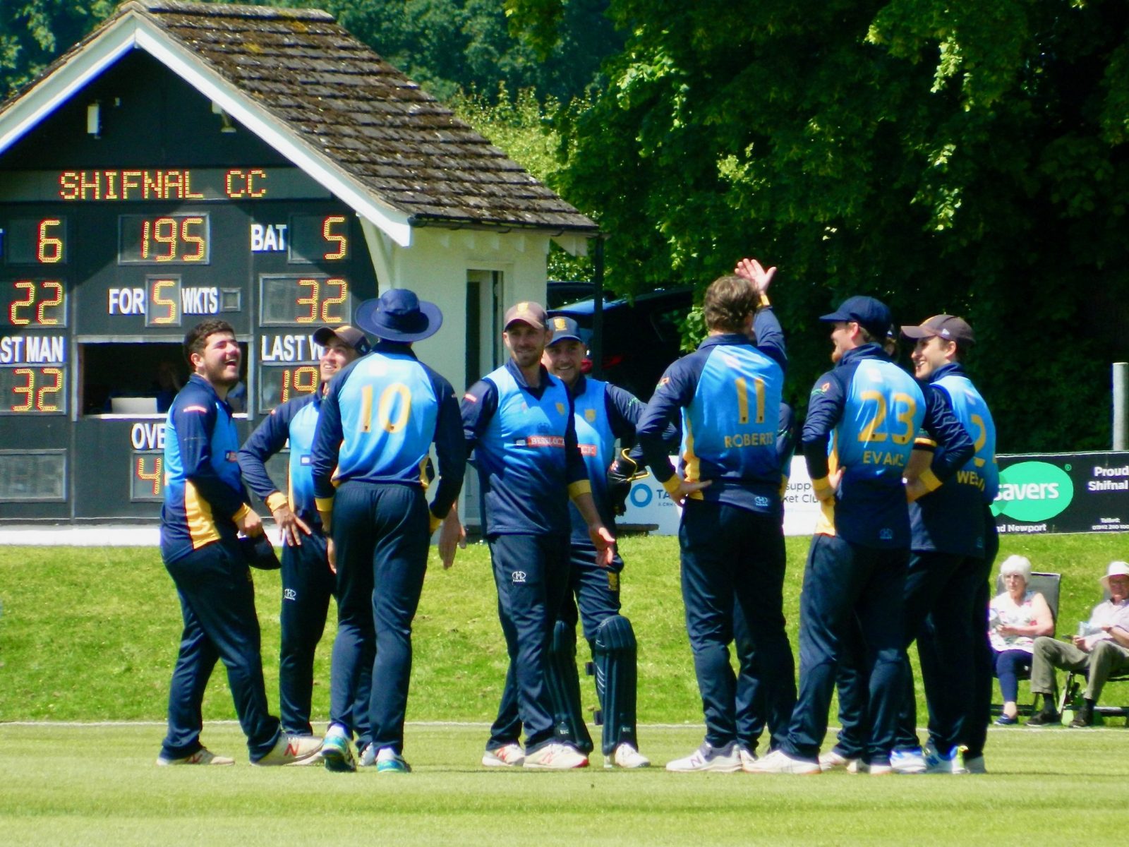 Shropshire celebrate a wicket during the match against Suffolk